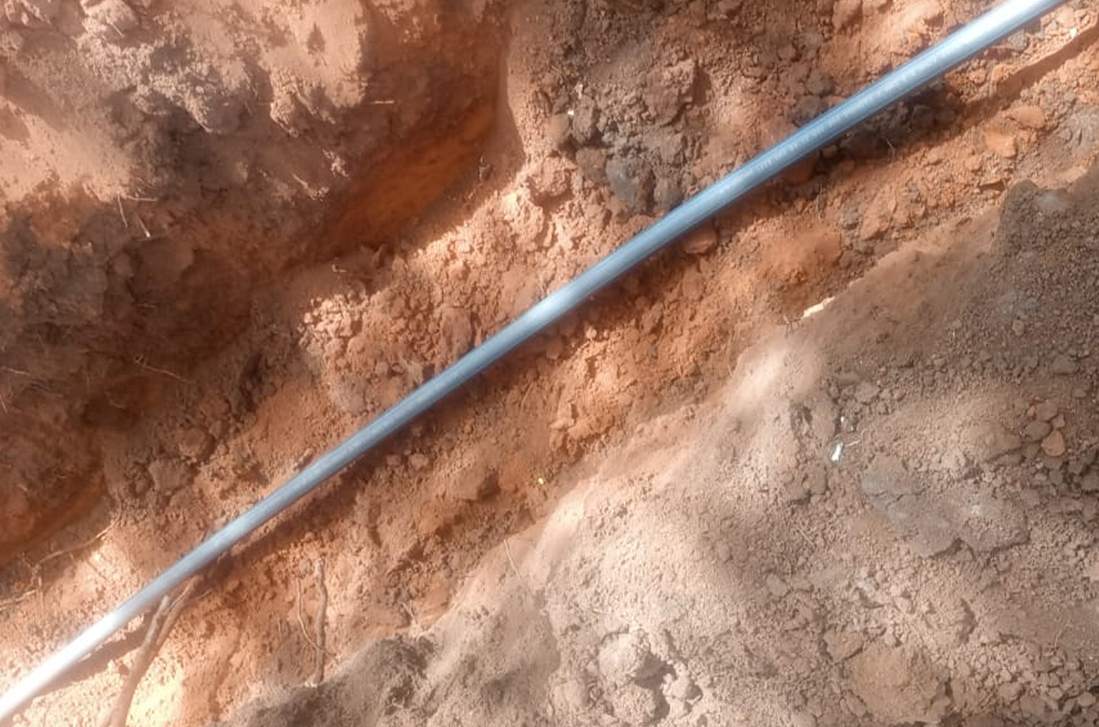 Ongoing excavation works for laying PVC water pipes towards S.A Gategi Day mixed Secondary school