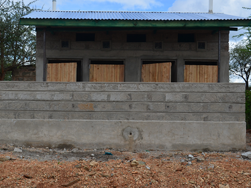 On going construction of 8 pit latrine at Gikuru Primary School
