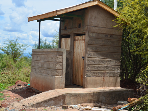 On-going construction of a block of 2 pit latrines for Male Nurses at Mulukusi Dispensary