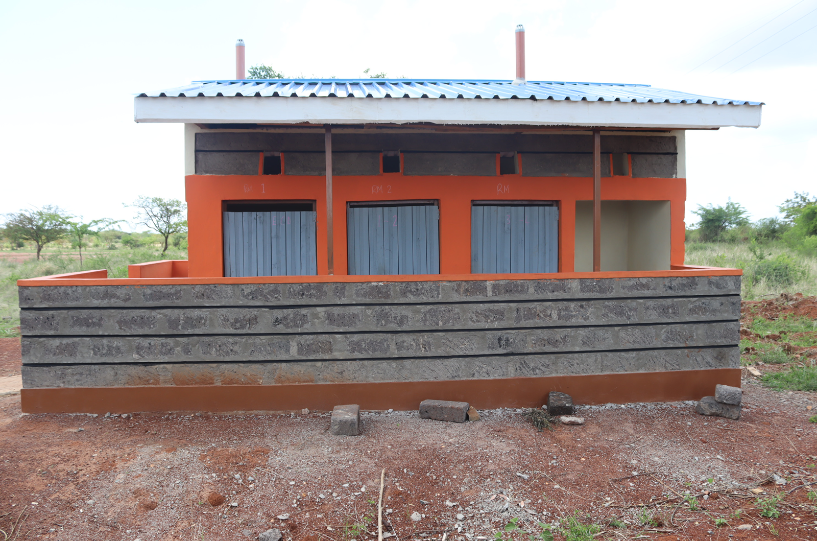 6 Door pit latrine for Pupils at Kiangeni Primary School..