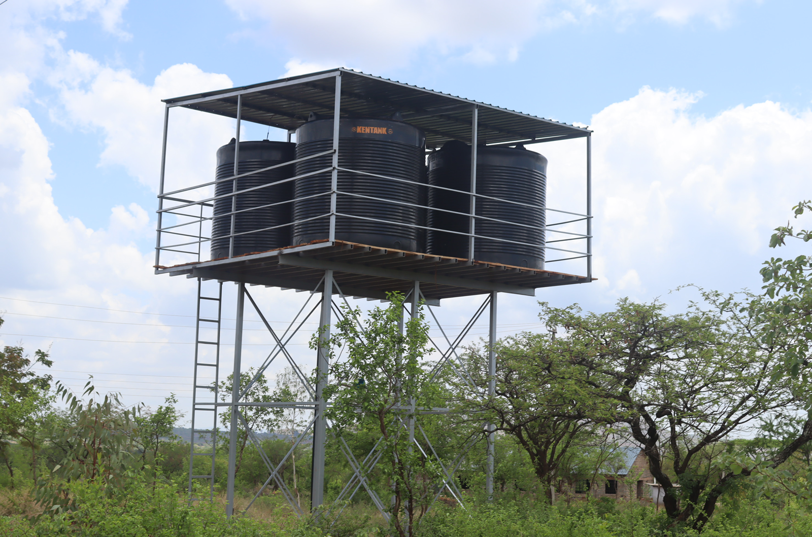 Borehole storage Tanks at Kiangeni market.