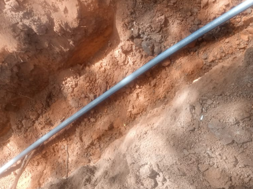 Ongoing excavation works for laying PVC water pipes towards S.A Gategi Day mixed Secondary school